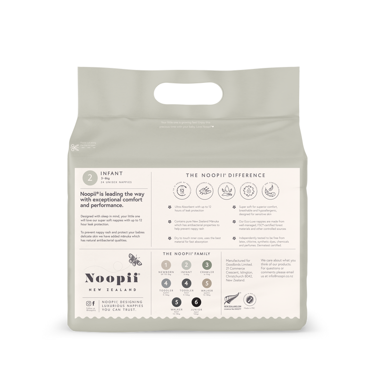 Noopii Infant Nappies for children 3kg to 6kg