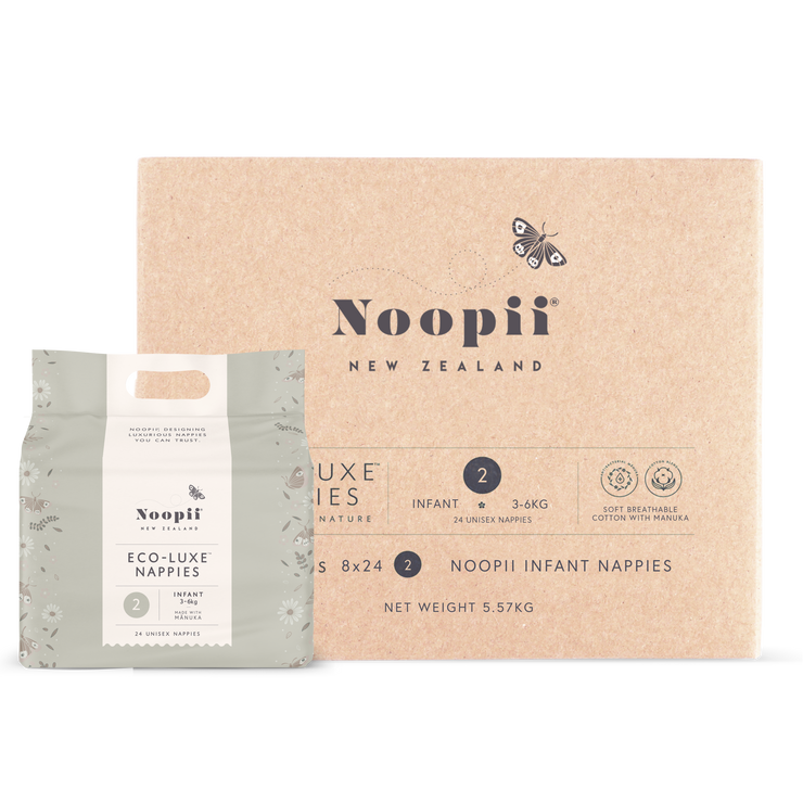 Noopii Infant Nappy Subscription - ideal for parents who want a NZ nappies subscription. 